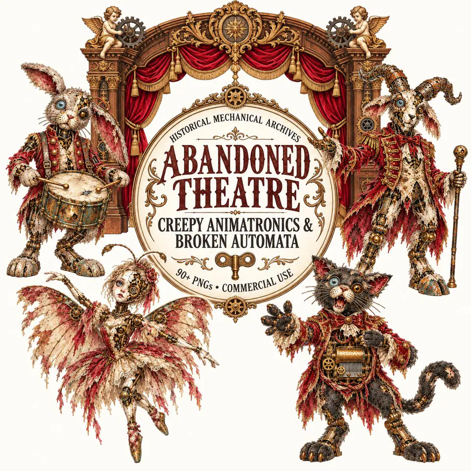 The Abandoned Automaton Theatre — cover of the VintageHauntArt collection