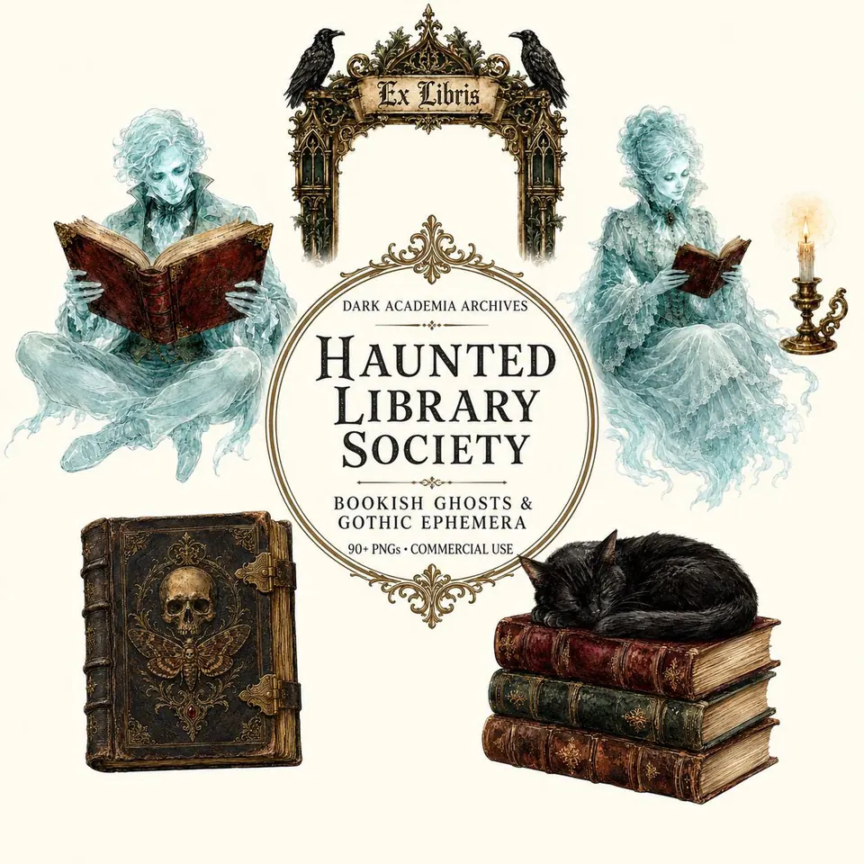The Haunted Library Society — cover of the VintageHauntArt collection