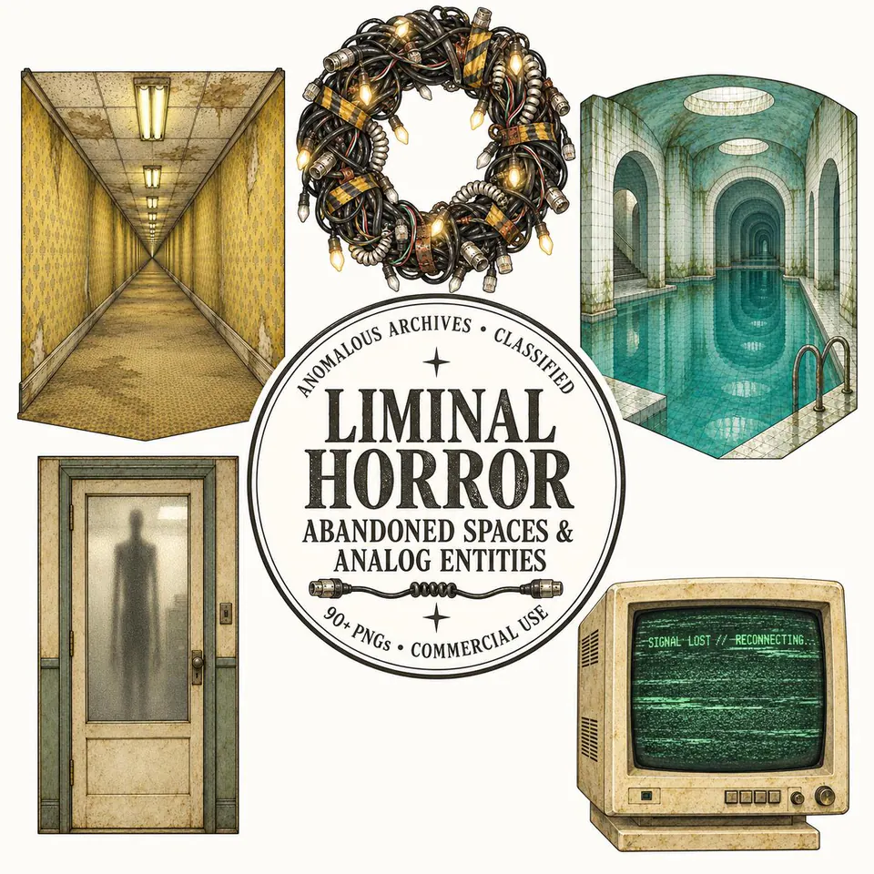 Liminal Horror & Analog Entities — cover of the VintageHauntArt collection