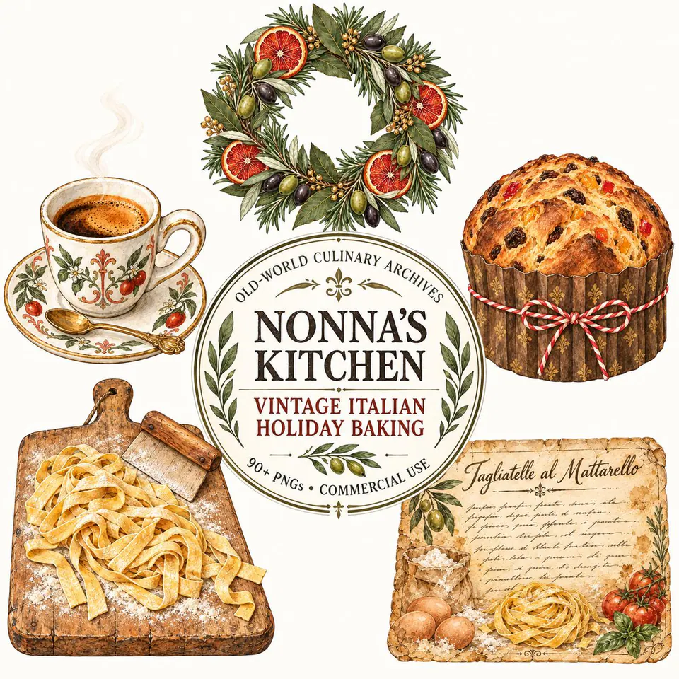 Nonna's Holiday Kitchen — cover of the VintageHauntArt collection
