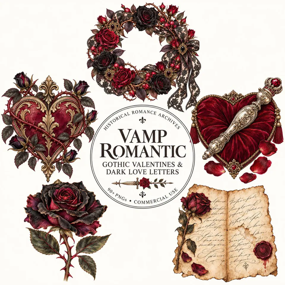 Vamp Romantic Valentines — cover of the VintageHauntArt collection