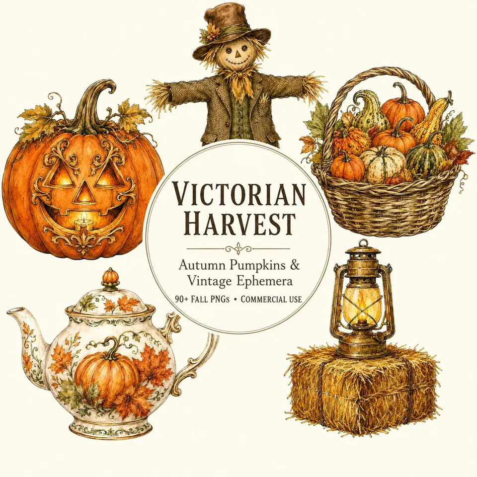 Victorian Autumn Harvest — cover of the VintageHauntArt collection