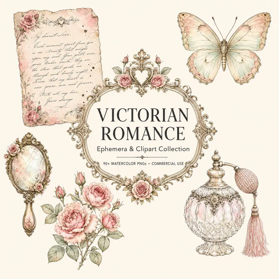 Victorian Love Letters & Ephemera — cover of the VintageHauntArt collection